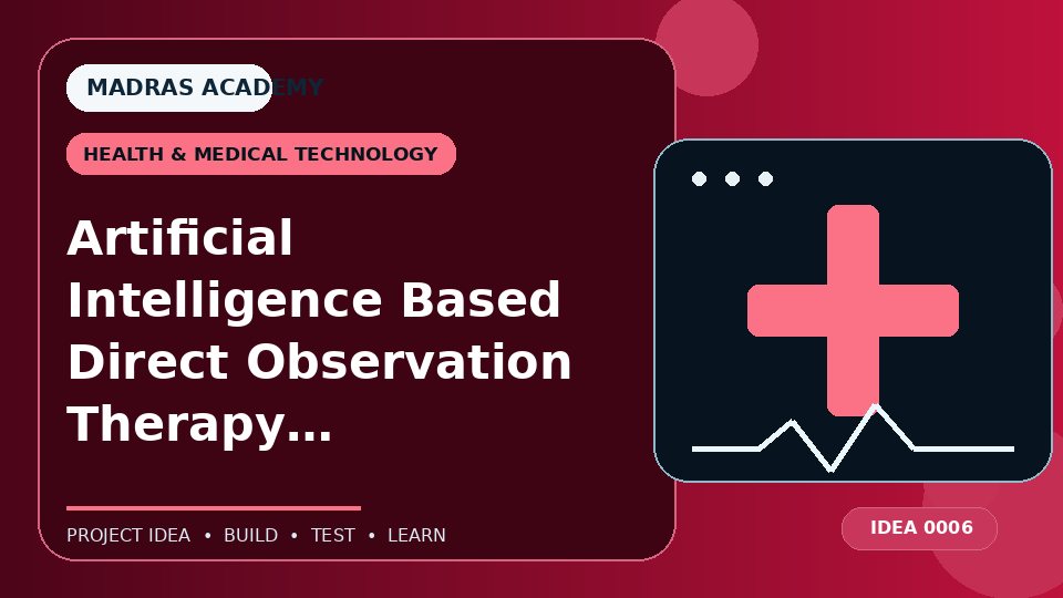 Artificial Intelligence Based Direct Observation Therapy (Ai – Dot) Device for Tb Patients