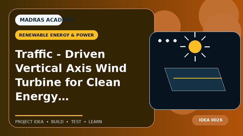 Traffic – Driven Vertical Axis Wind Turbine for Clean Energy Generation