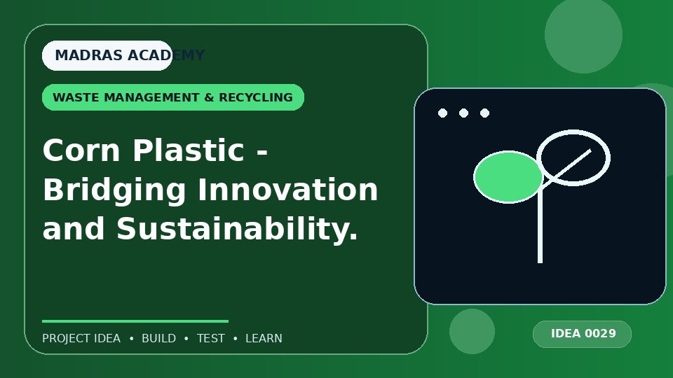 Corn Plastic – Bridging Innovation and Sustainability.