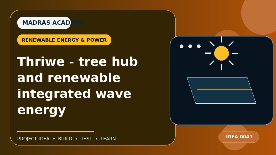 Thriwe – tree hub and renewable integrated wave energy