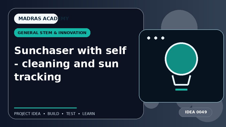 Sunchaser with self – cleaning and sun tracking