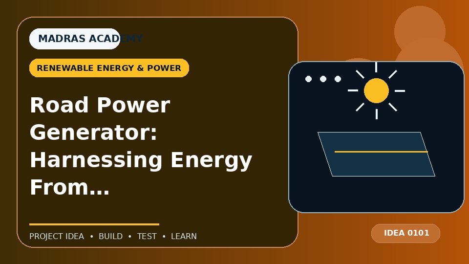 Road Power Generator: Harnessing Energy From Traffic