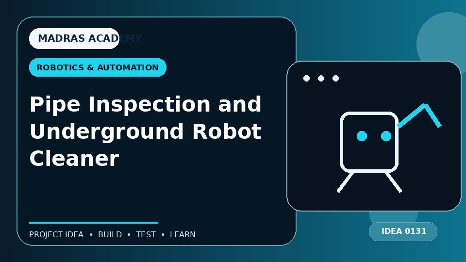 Pipe Inspection and Underground Robot Cleaner