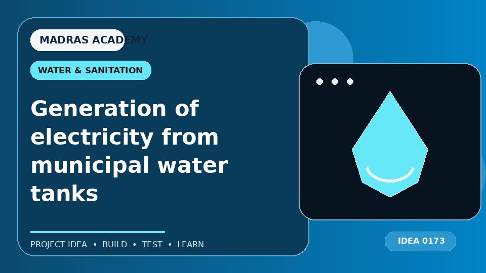 Generation of electricity from municipal water tanks