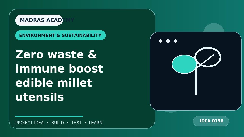 Zero waste & immune boost edible millet utensils