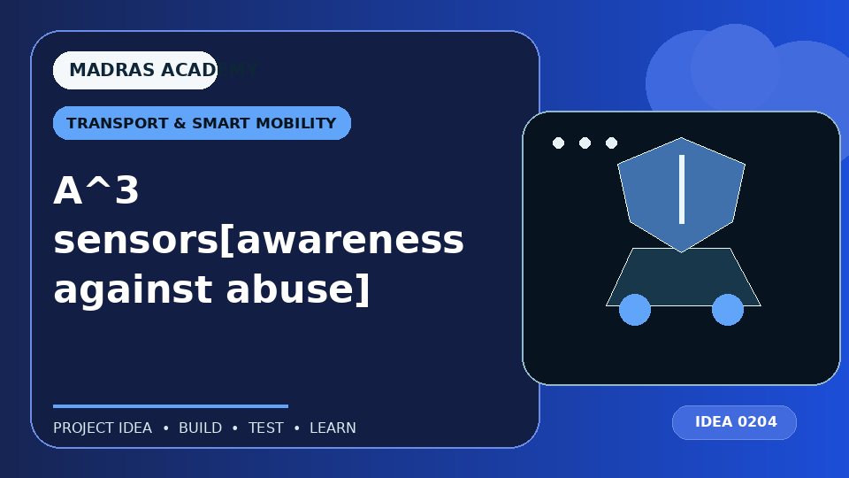 A^3 sensors[awareness against abuse]