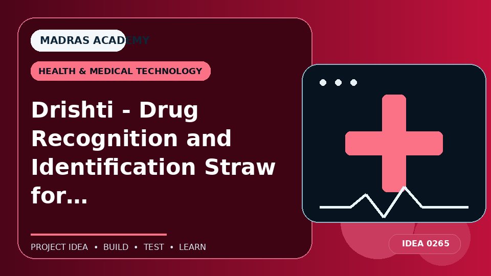 Drishti – Drug Recognition and Identification Straw for Holistic Tamper – Proof Intervention