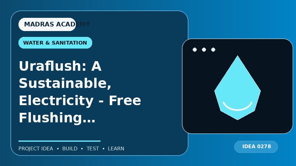 Uraflush: A Sustainable, Electricity – Free Flushing System With Efficient Urine Separation and Water Recycling