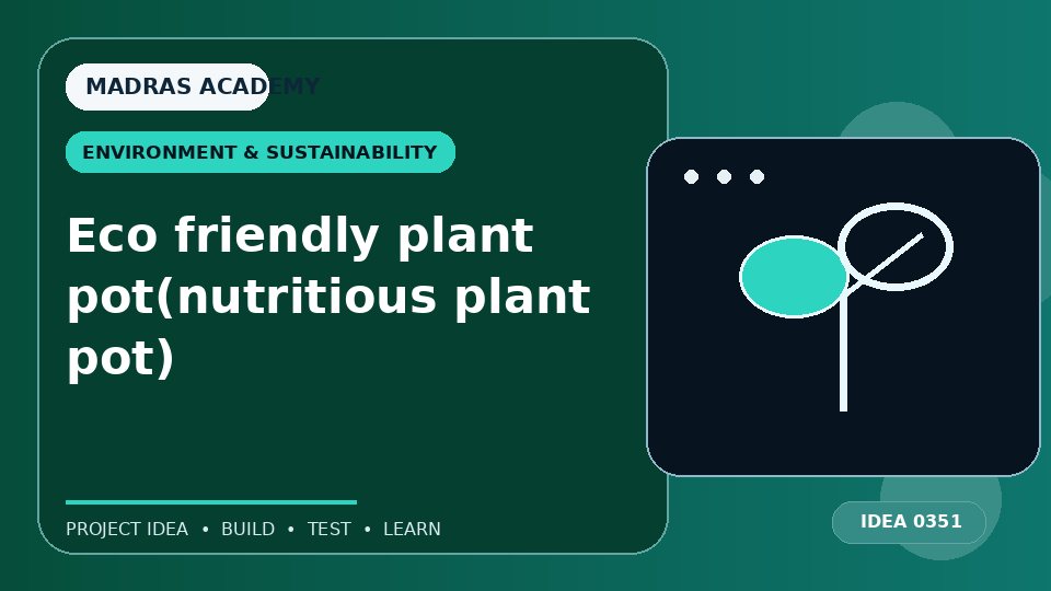 Eco friendly plant pot(nutritious plant pot)