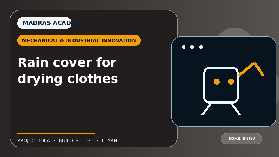 Rain cover for drying clothes