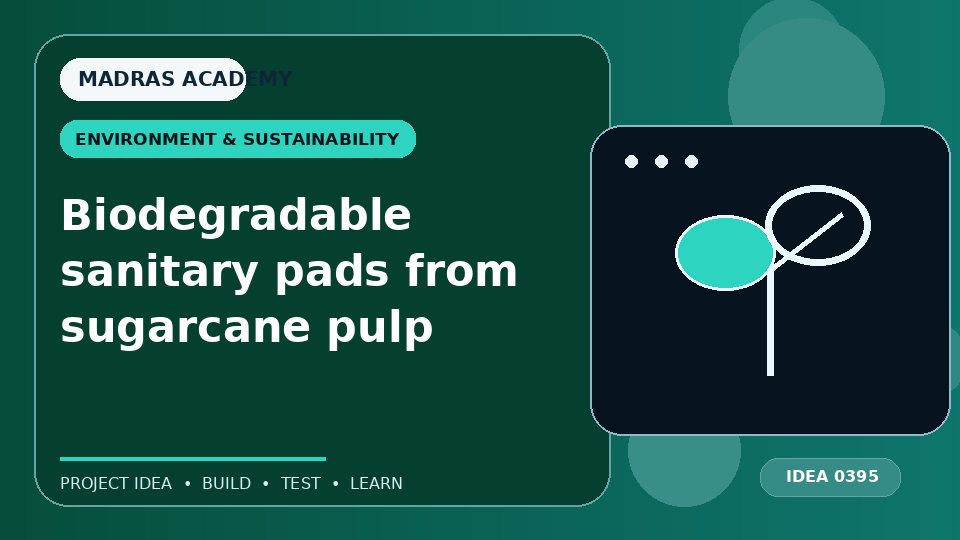 Biodegradable sanitary pads from sugarcane pulp