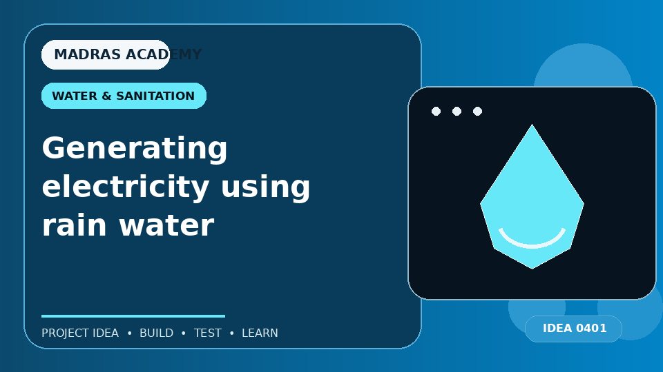 Generating electricity using rain water