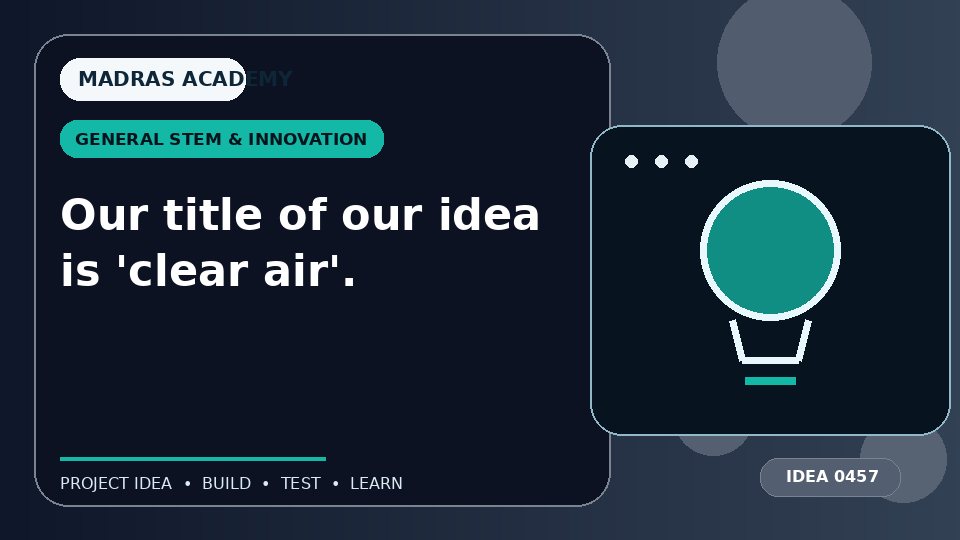 Our title of our idea is ‘clear air’.