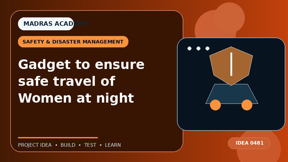 Gadget to ensure safe travel of Women at night