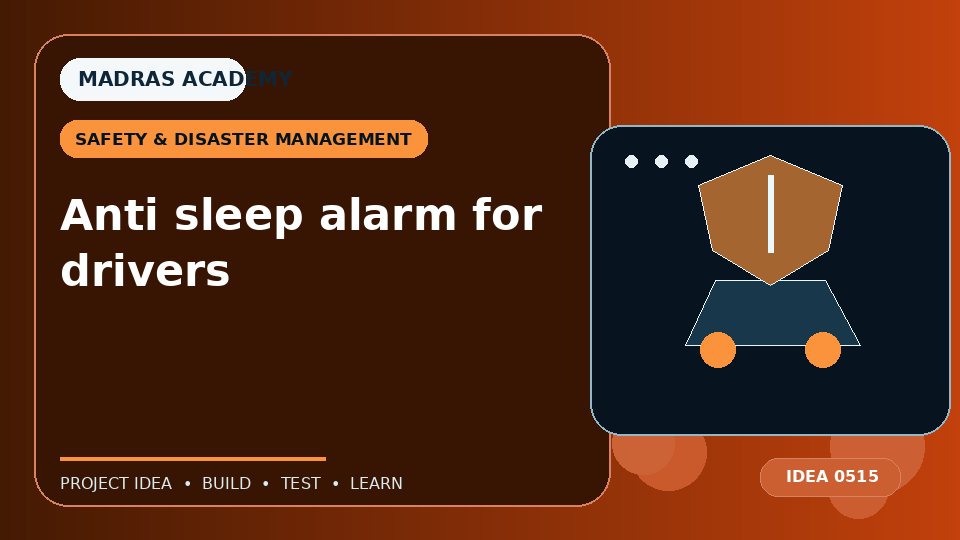 Anti sleep alarm for drivers