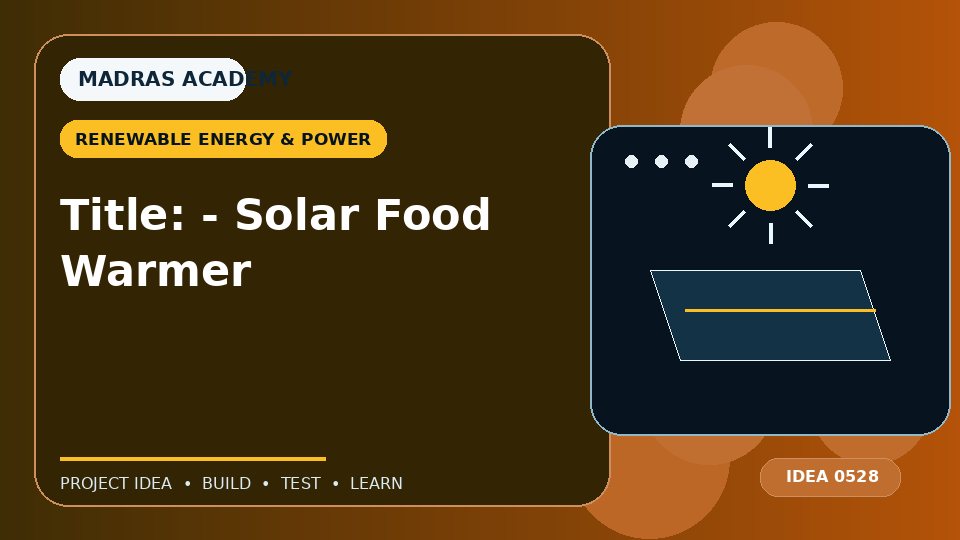 Title: – Solar Food Warmer