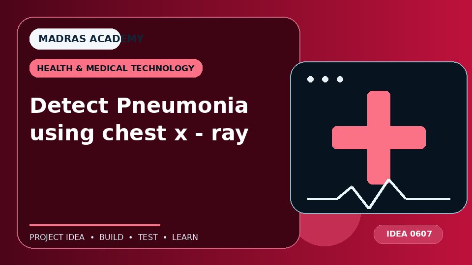Detect Pneumonia using chest x – ray