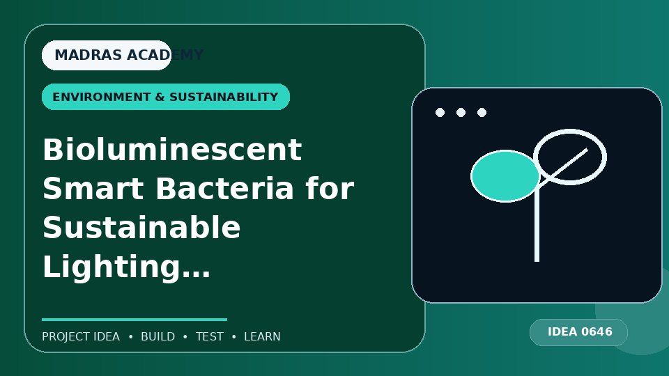 Bioluminescent Smart Bacteria for Sustainable Lighting and Air Purification in Urban Environments