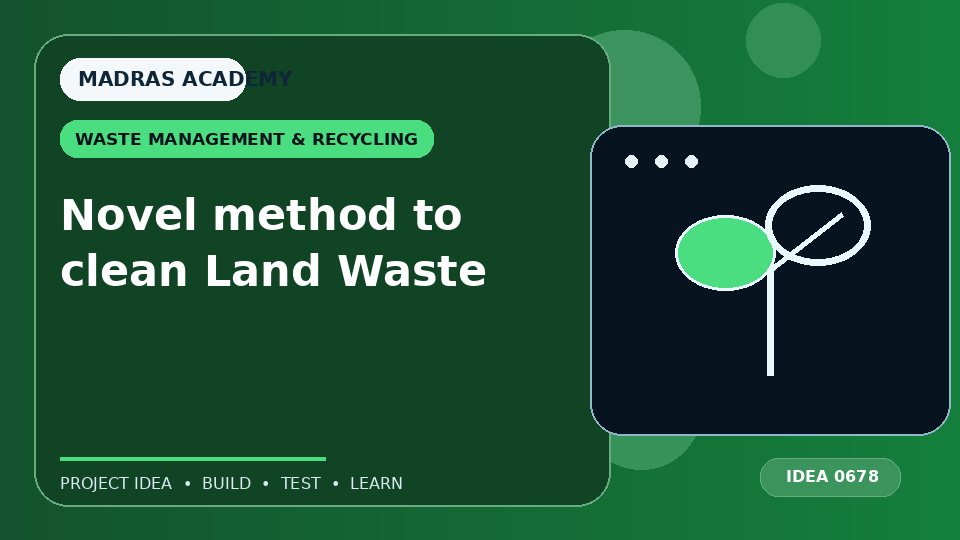 Novel method to clean Land Waste