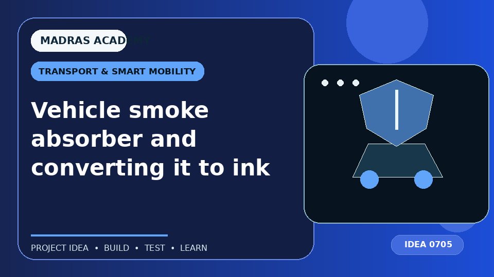 Vehicle smoke absorber and converting it to ink