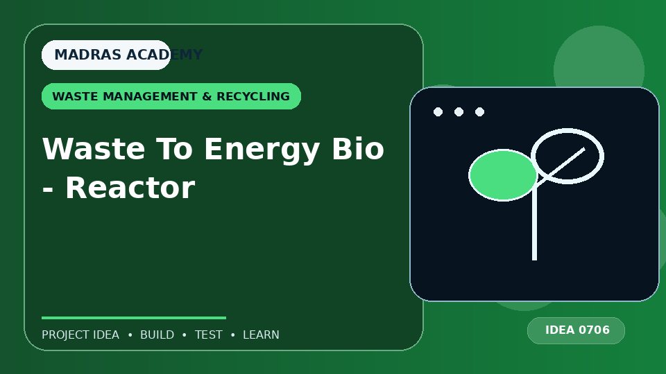 Waste To Energy Bio – Reactor