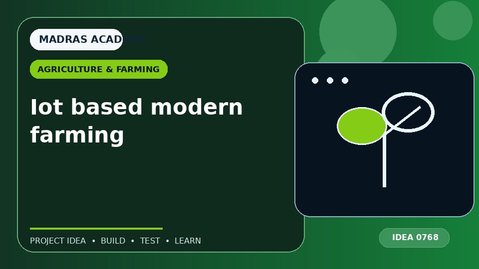 Iot based modern farming