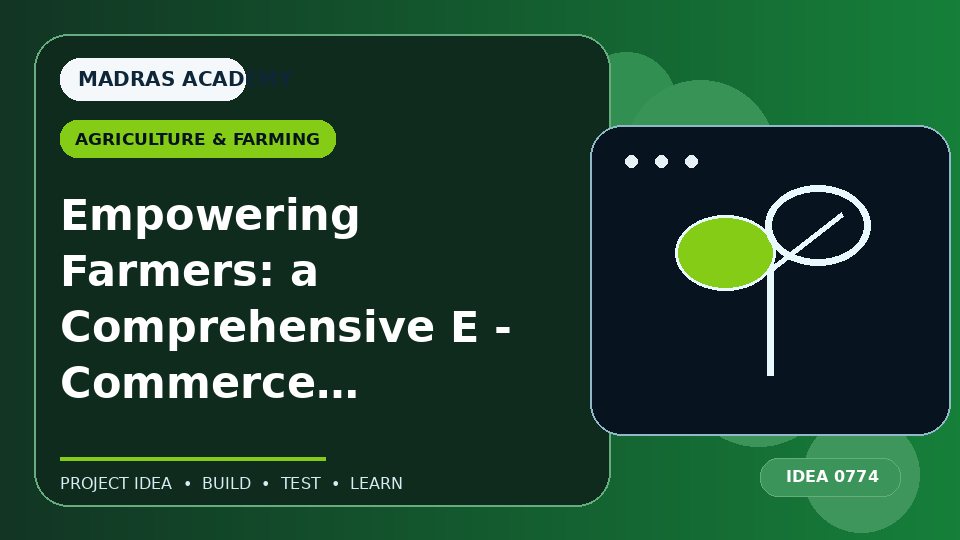 Empowering Farmers: a Comprehensive E – Commerce Solution for Agricultural Challenges