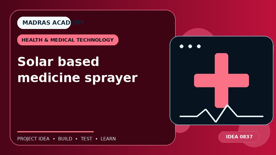 Solar based medicine sprayer