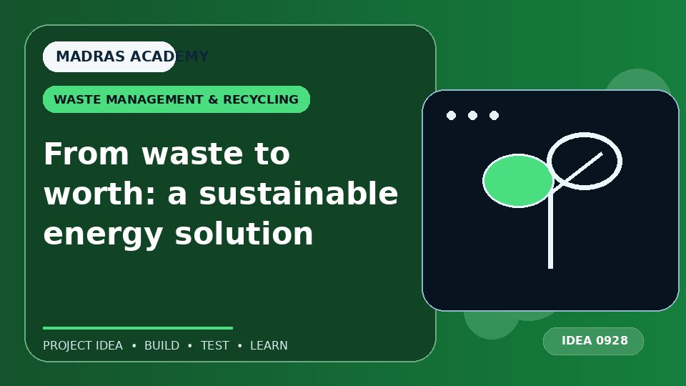 From waste to worth: a sustainable energy solution