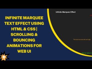 Infinite Marquee Effect with HTML & CSS | Step-by-Step Guide - Madras ...
