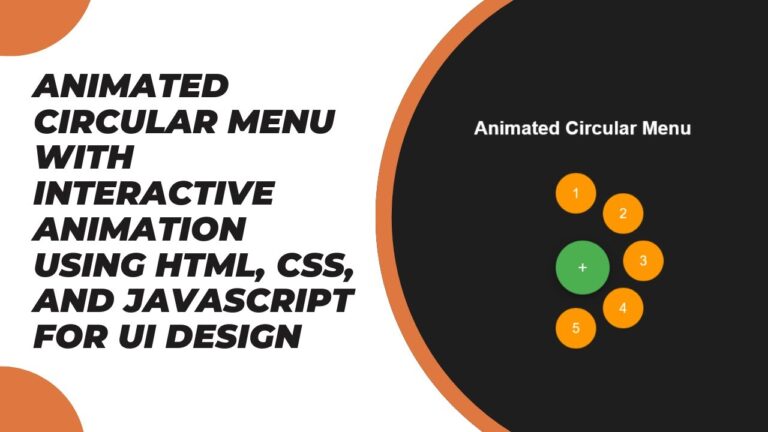 Animated Circular Menu with HTML, CSS, and JavaScript - Madras Academy